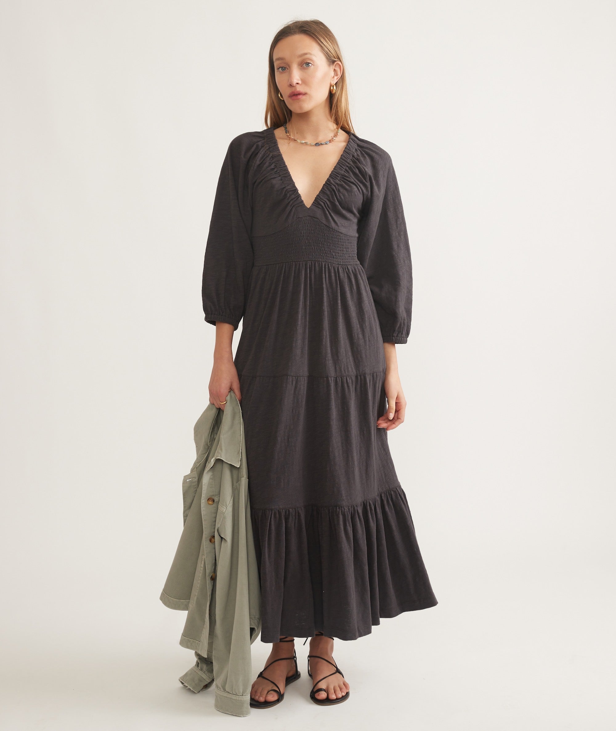 Florence Vintage Slub Midi Dress