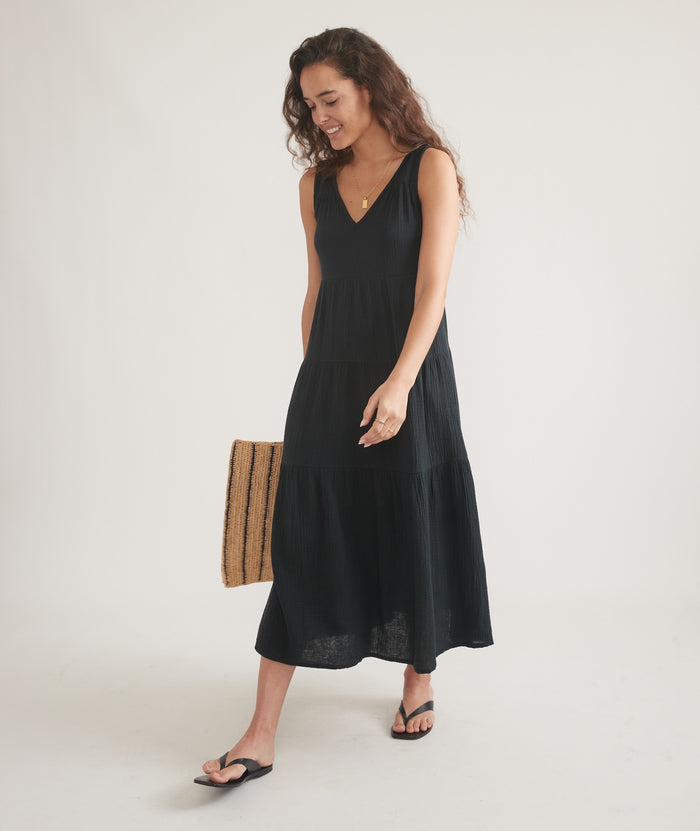 Corinne Double Cloth Maxi Dress – Marine Layer