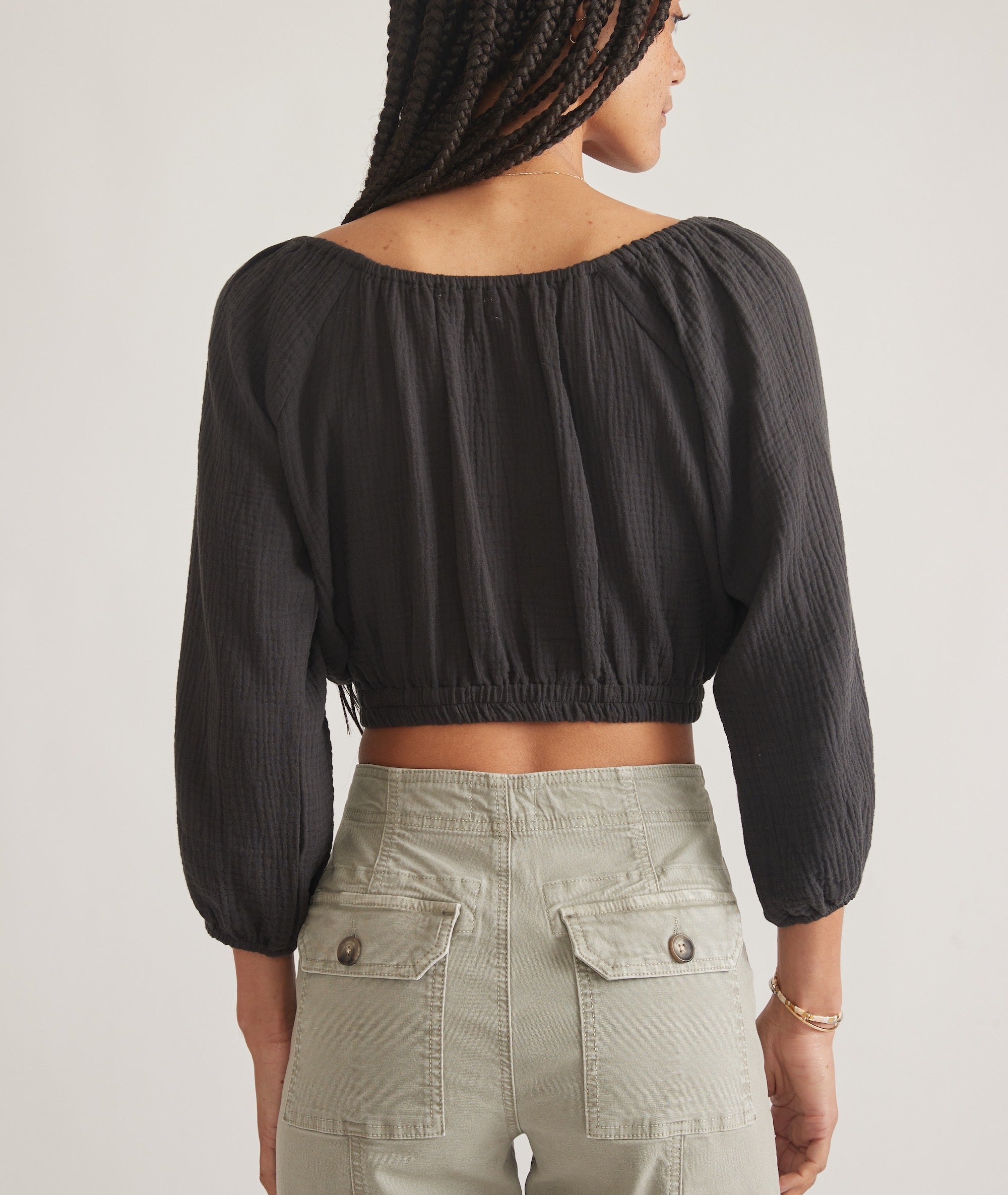 Tiana Double Cloth Cropped Blouse