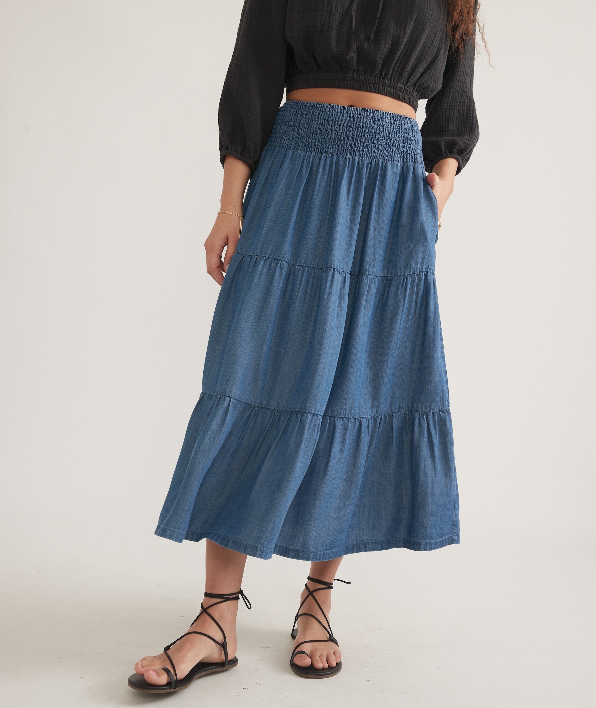 Corinne Chambray Maxi Skirt