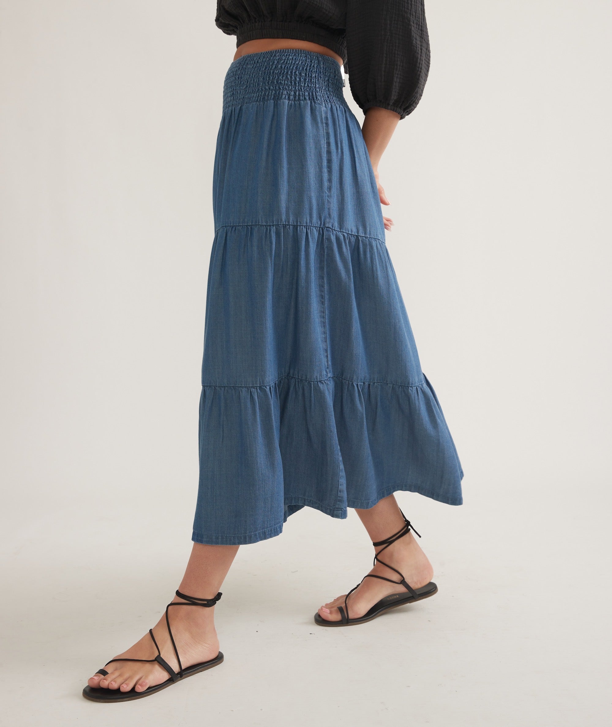 Corinne Chambray Maxi Skirt