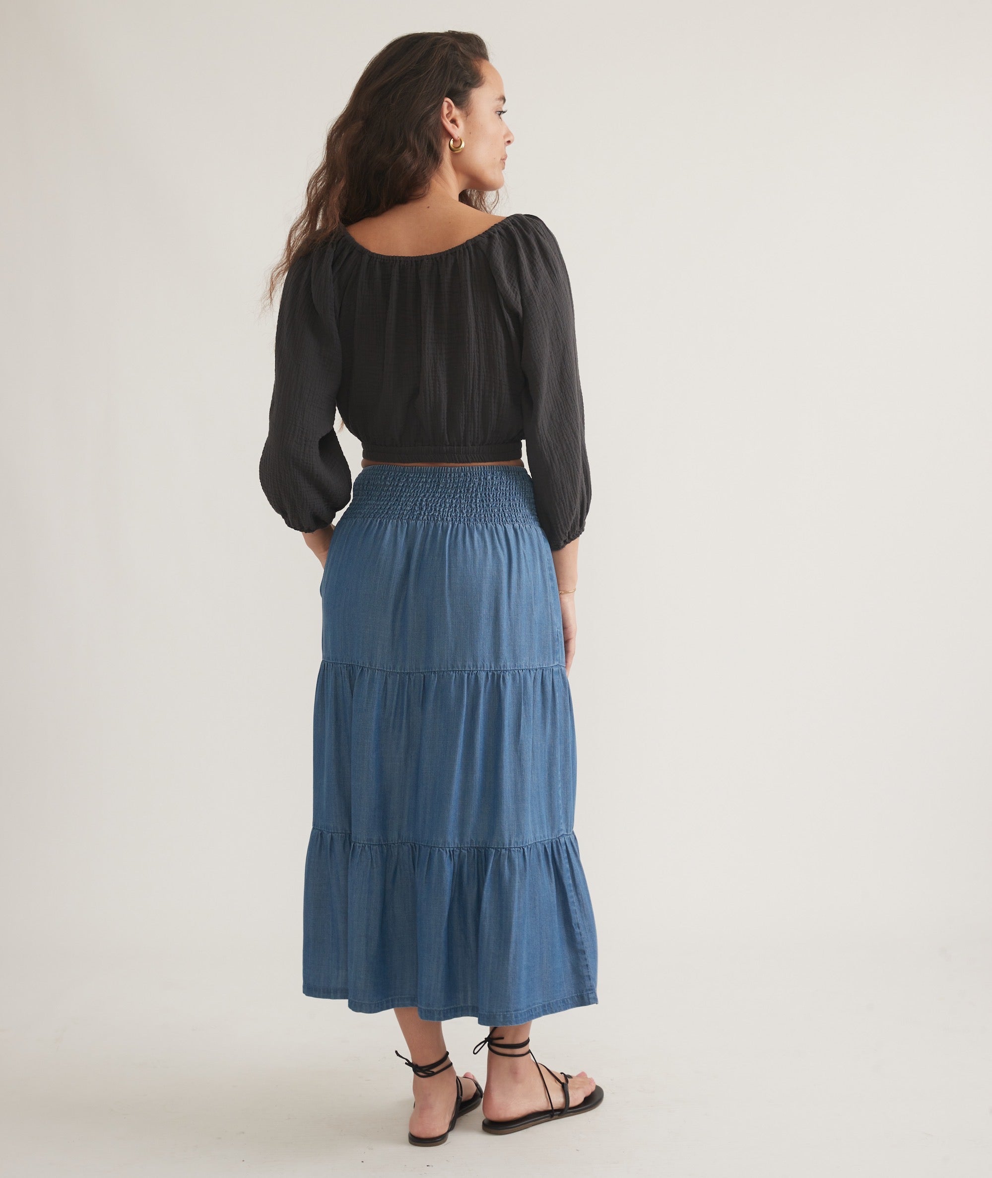 Corinne Chambray Maxi Skirt