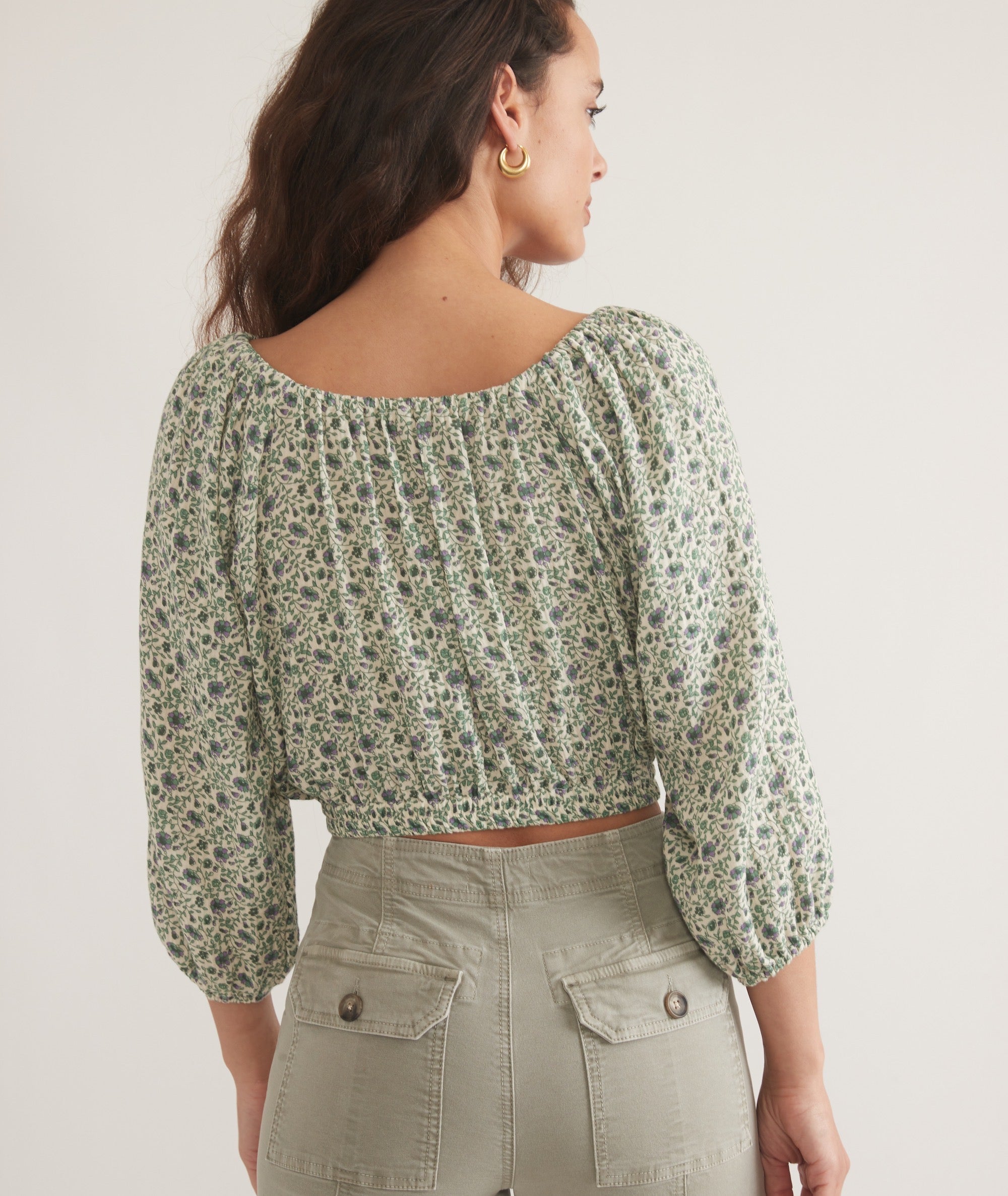 Tiana Double Cloth Cropped Blouse