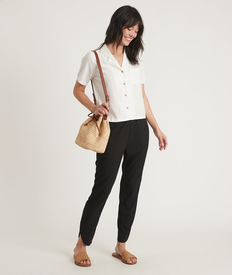Re-Spun Tall and Petite Allison Pant Black Layer Marine in –