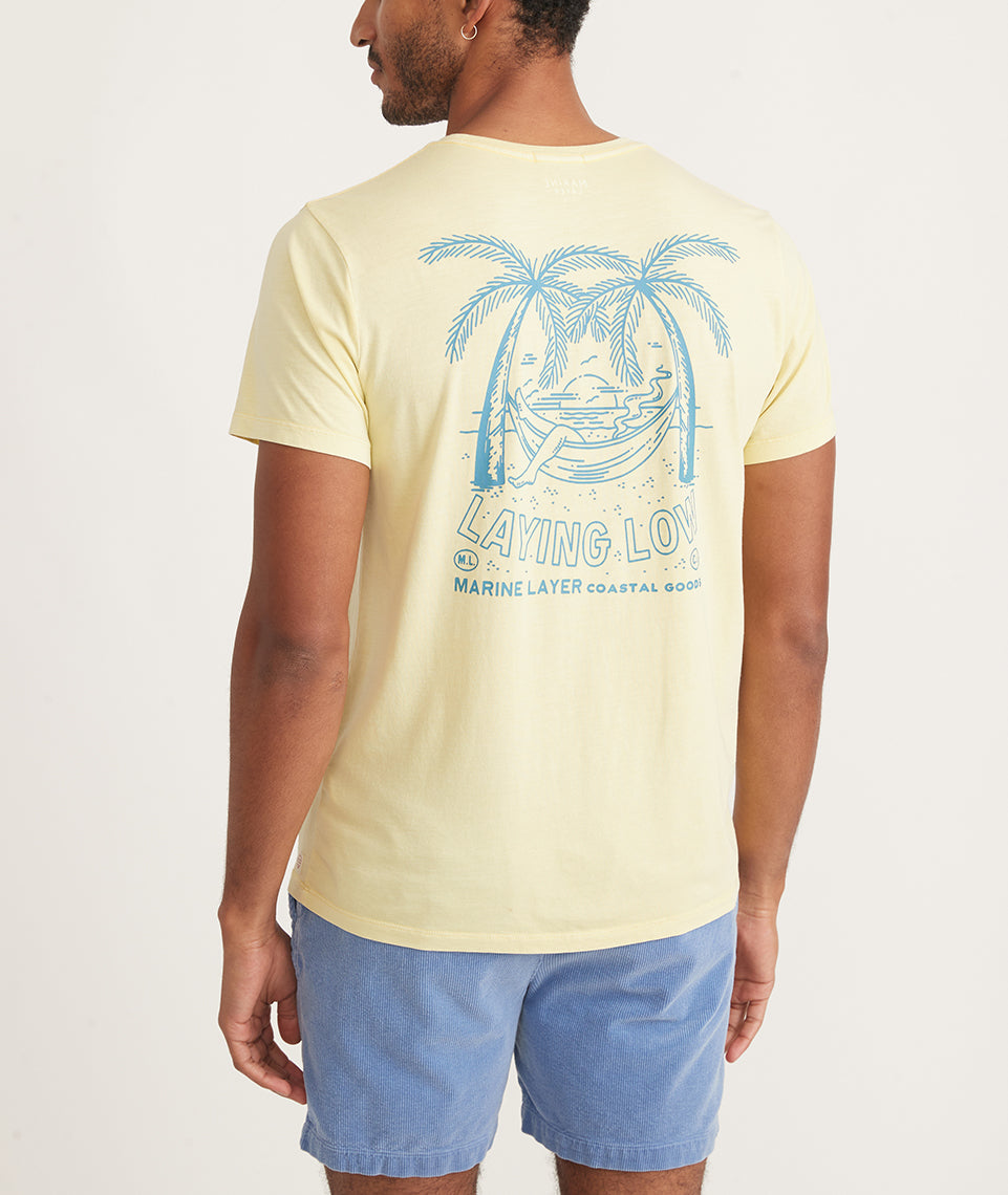 Men's Signature Crew Graphic T-Shirt | Light Blue | XL by Marine Layer