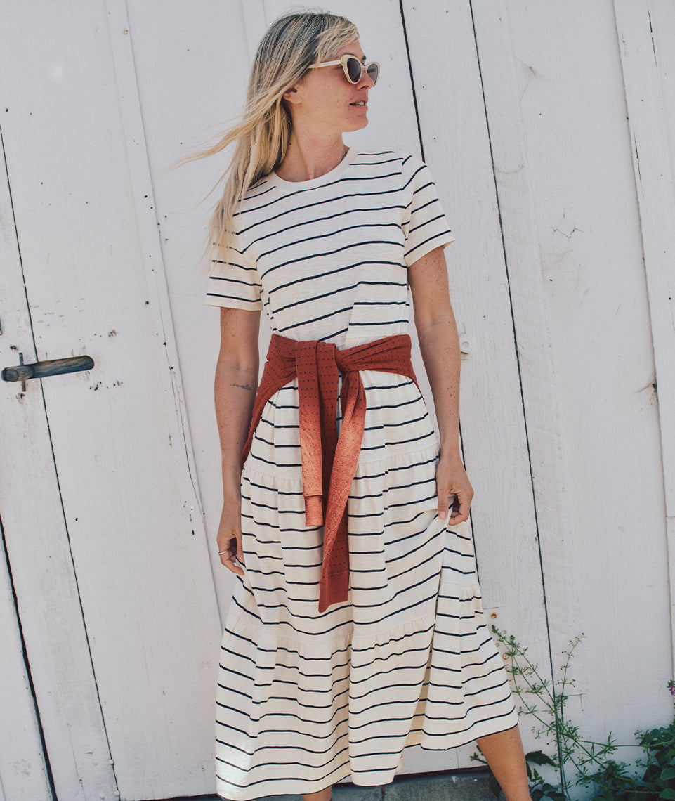 Vintage Slub Midi Dress