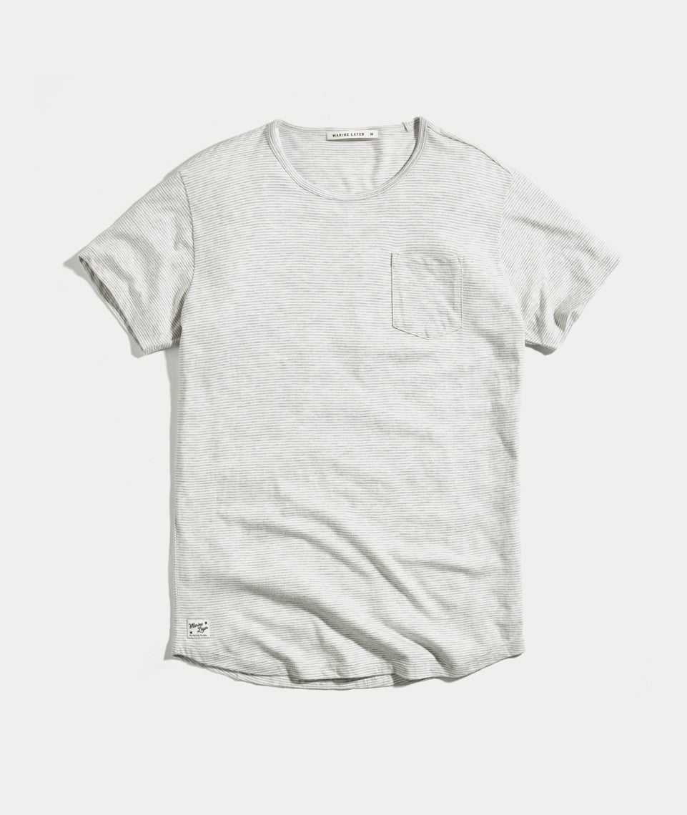 Saddle Pocket Tee Natural Lafayette Stripe