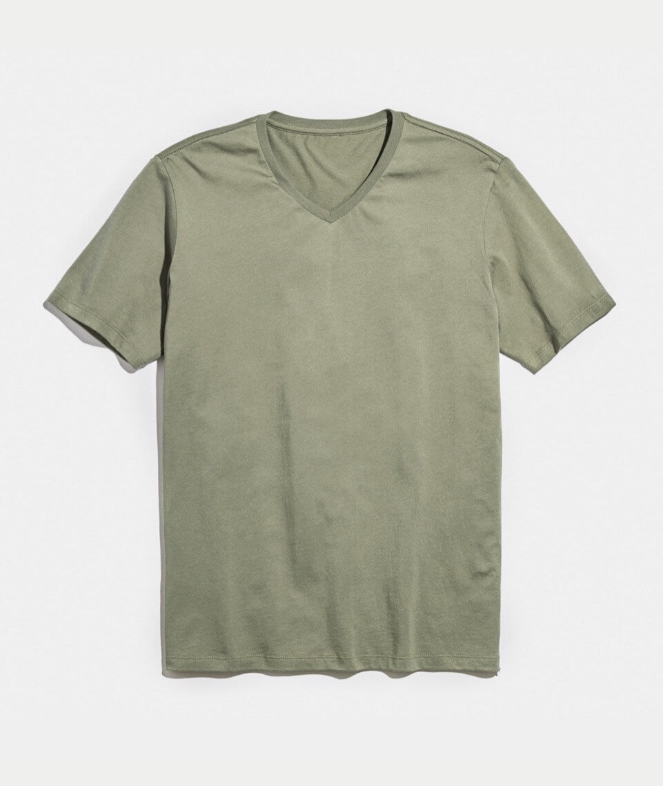 Signature V-Neck Worn Olive