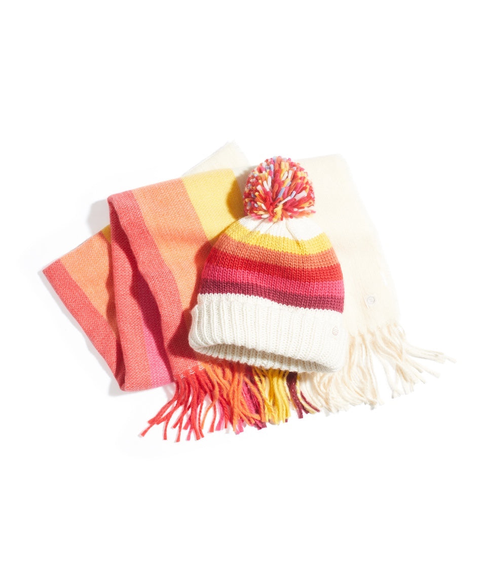 ML x LF Stripe Scarf in Warm Rainbow