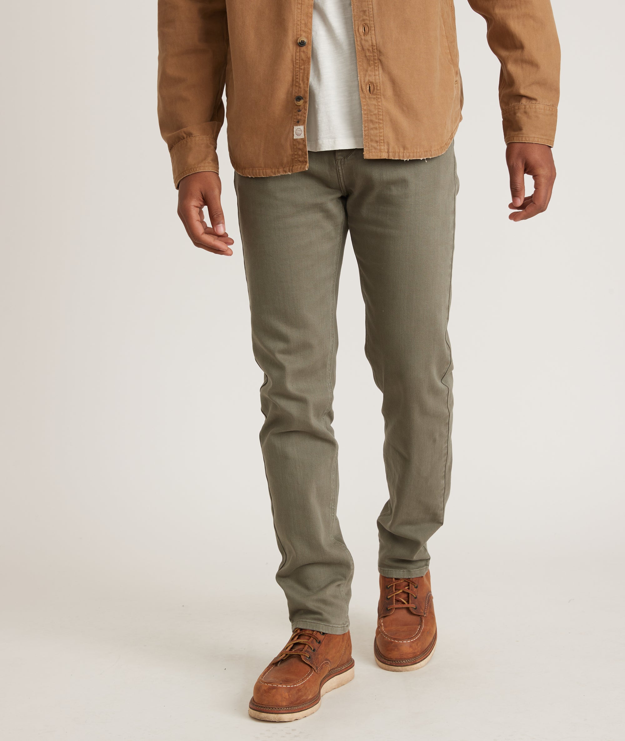 5 Pocket Pant Slim Olive in Layer Fit – Faded Marine