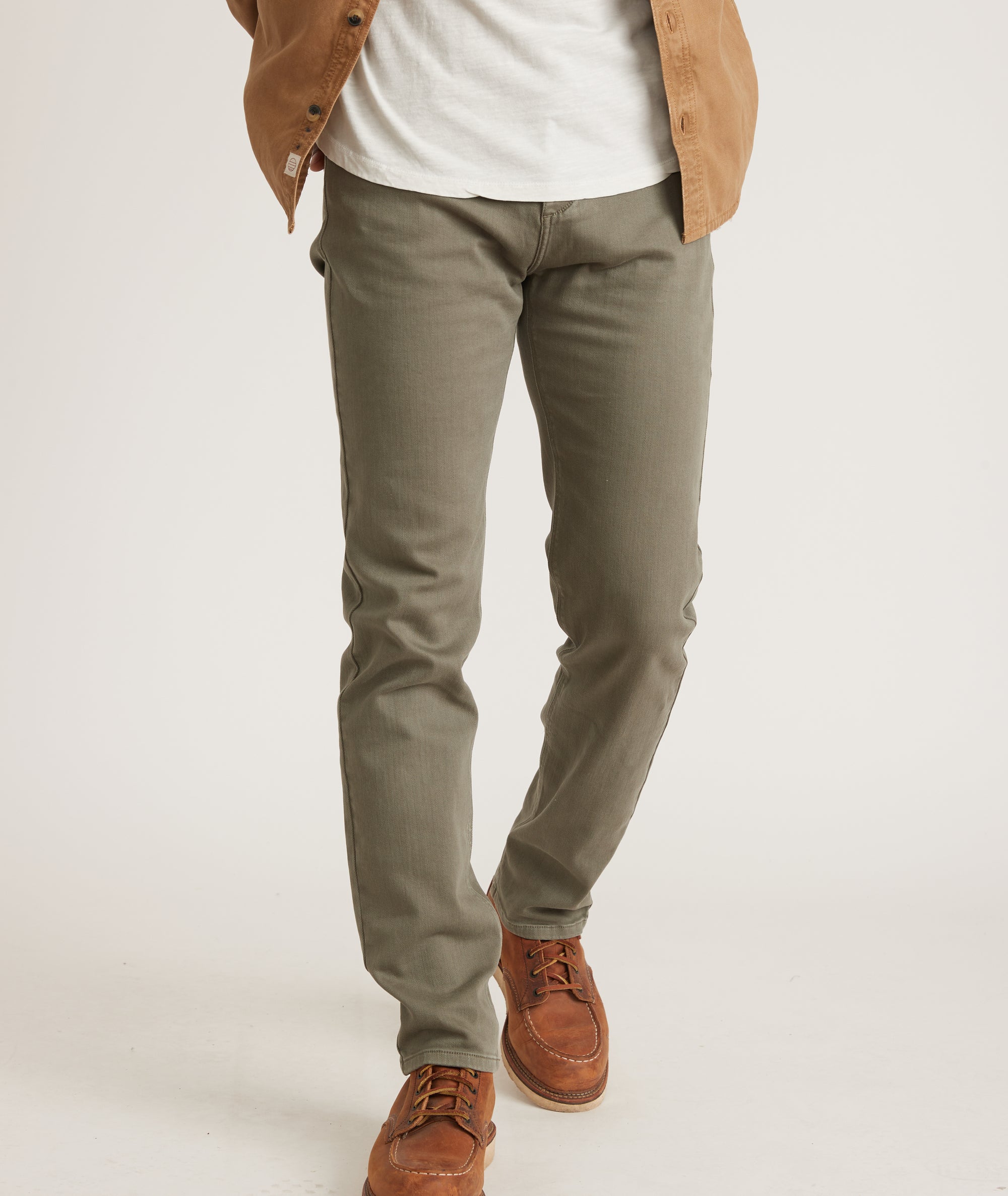 5 Pocket Pant Slim Faded in Fit – Olive Layer Marine