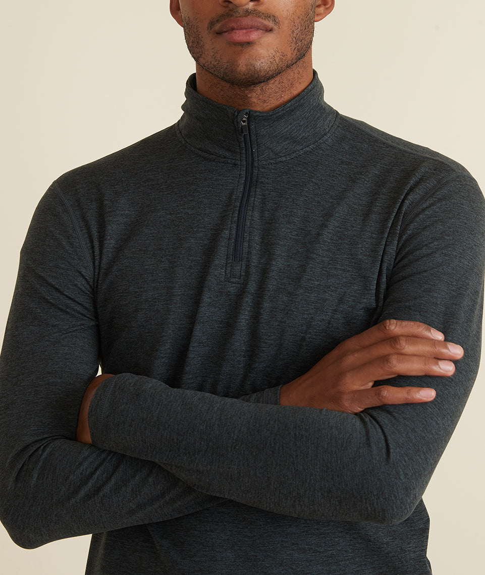 Men's Re-Spun Sport Quarter Zip Charcoal