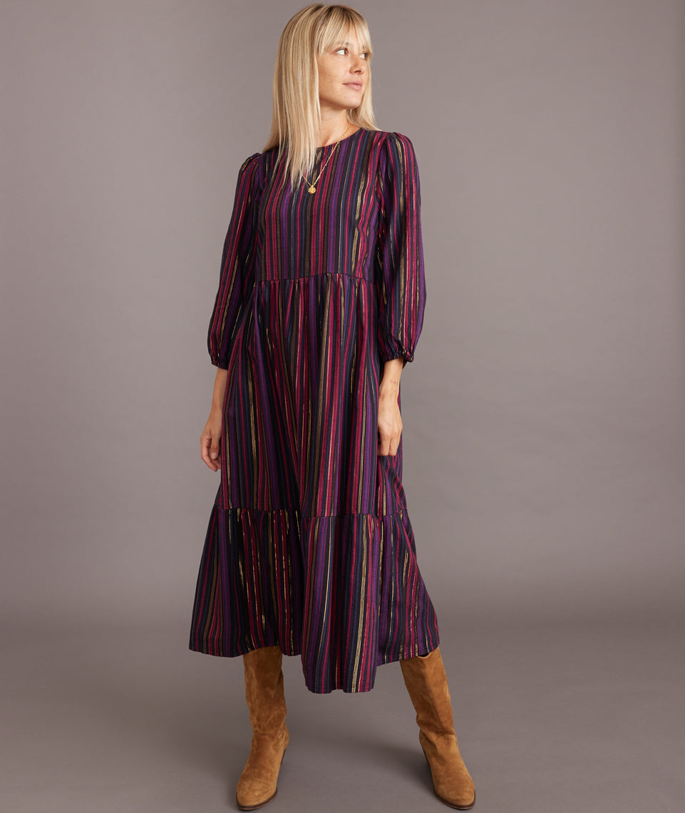 Alice Midi Dress Lurex Multi Stripe