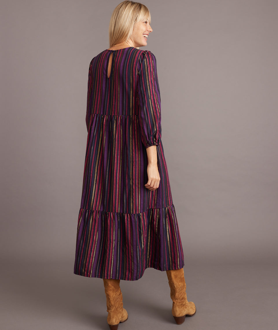 Alice Midi Dress Lurex Multi Stripe