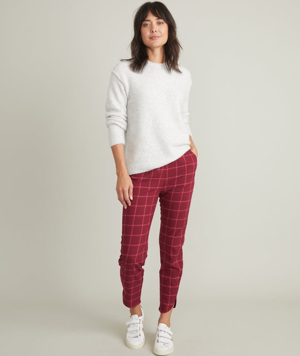 Allison Pant Ruby Wine Windowpane