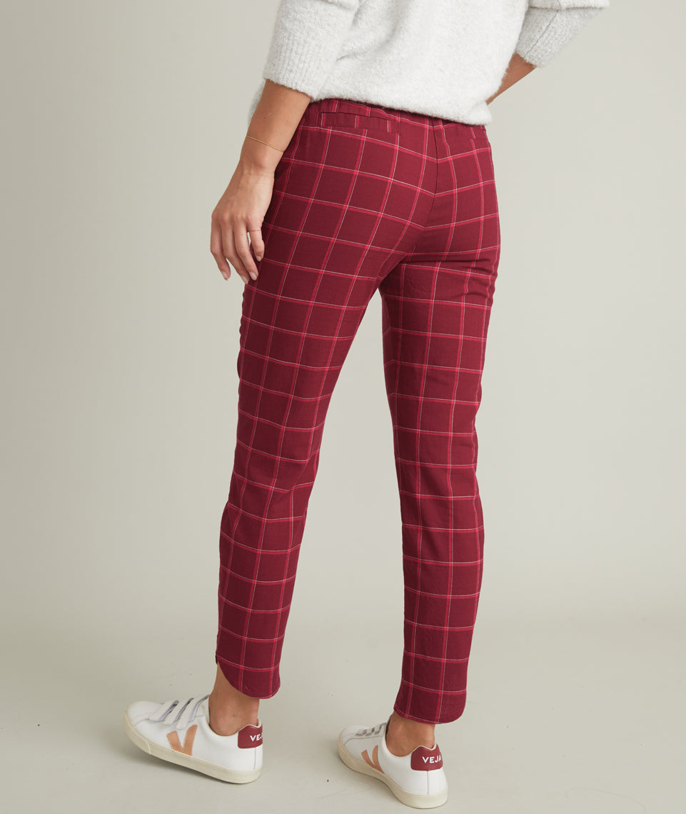 Allison Pant Ruby Wine Windowpane