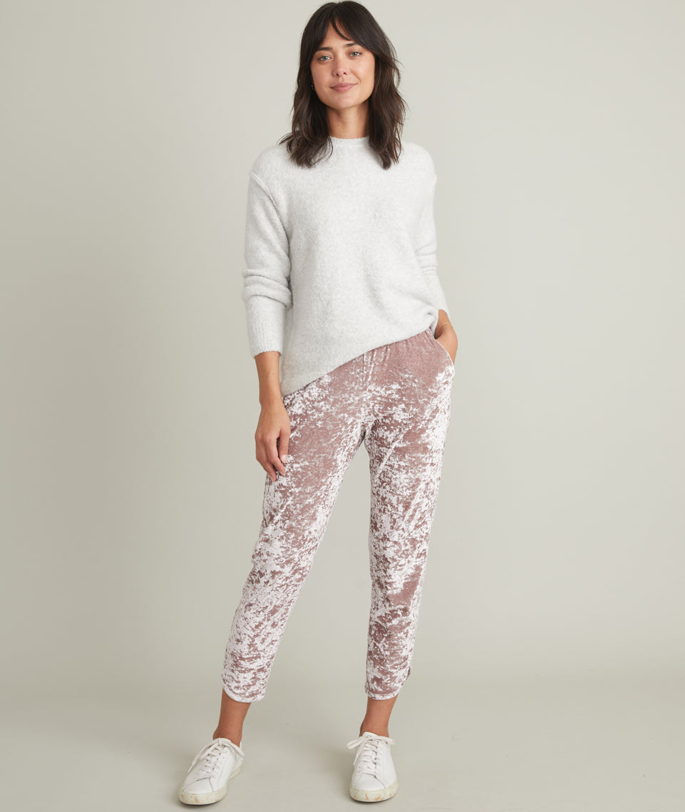 Allison Pant Mauve Crushed Velour