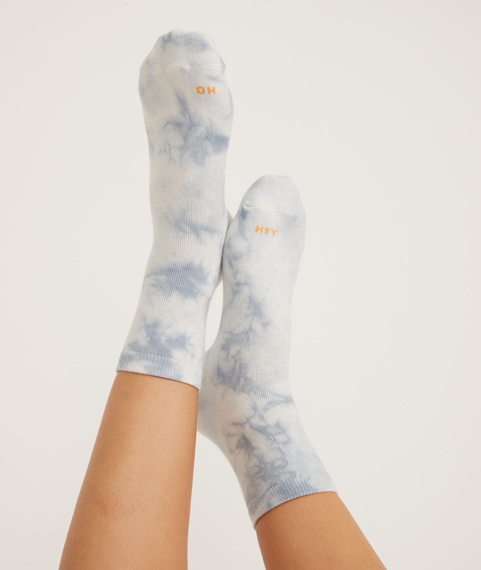 Ankle Sock in Blue Tie Dye