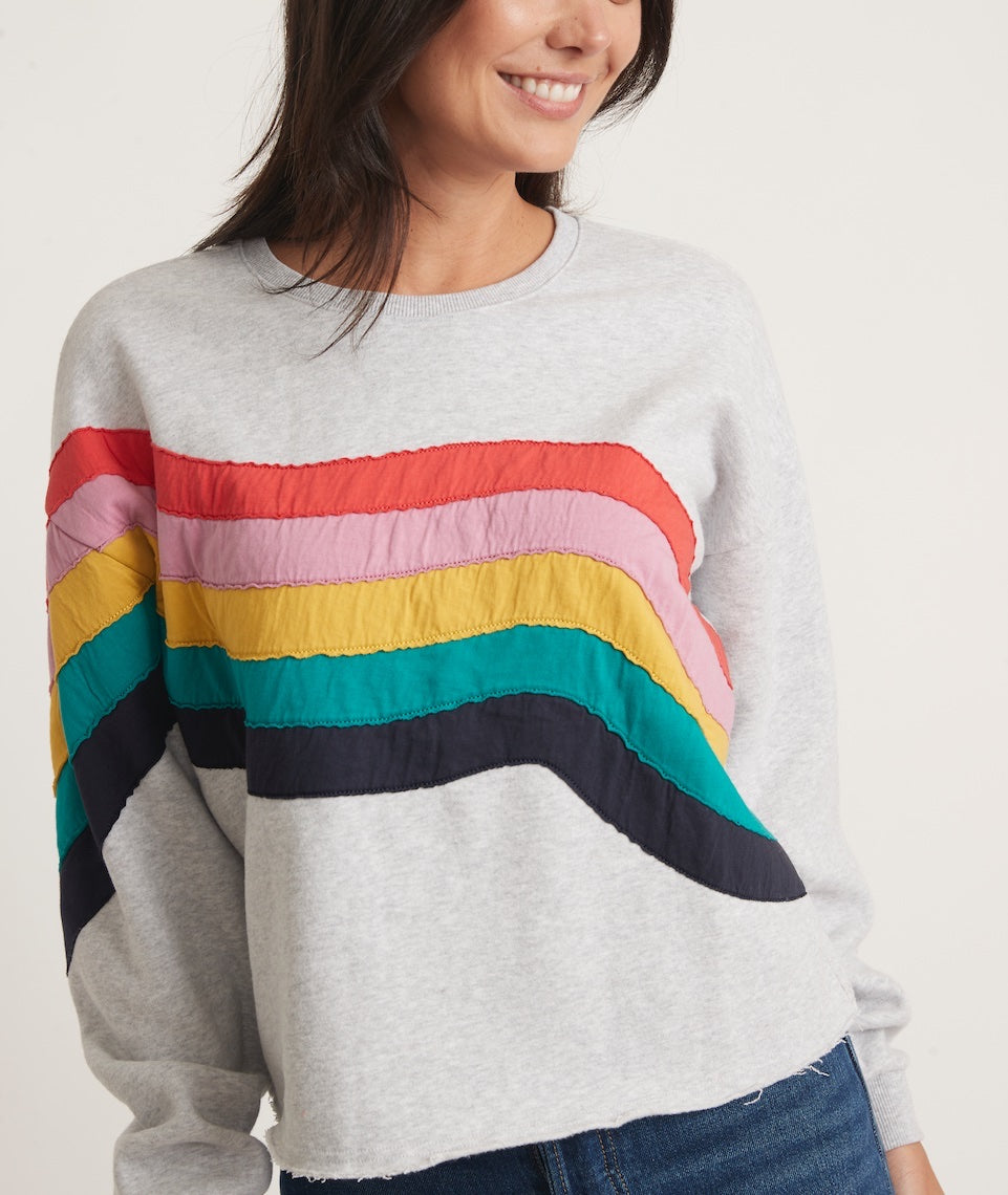 Wave Summit Layer Rainbow – Sweatshirt in Marine