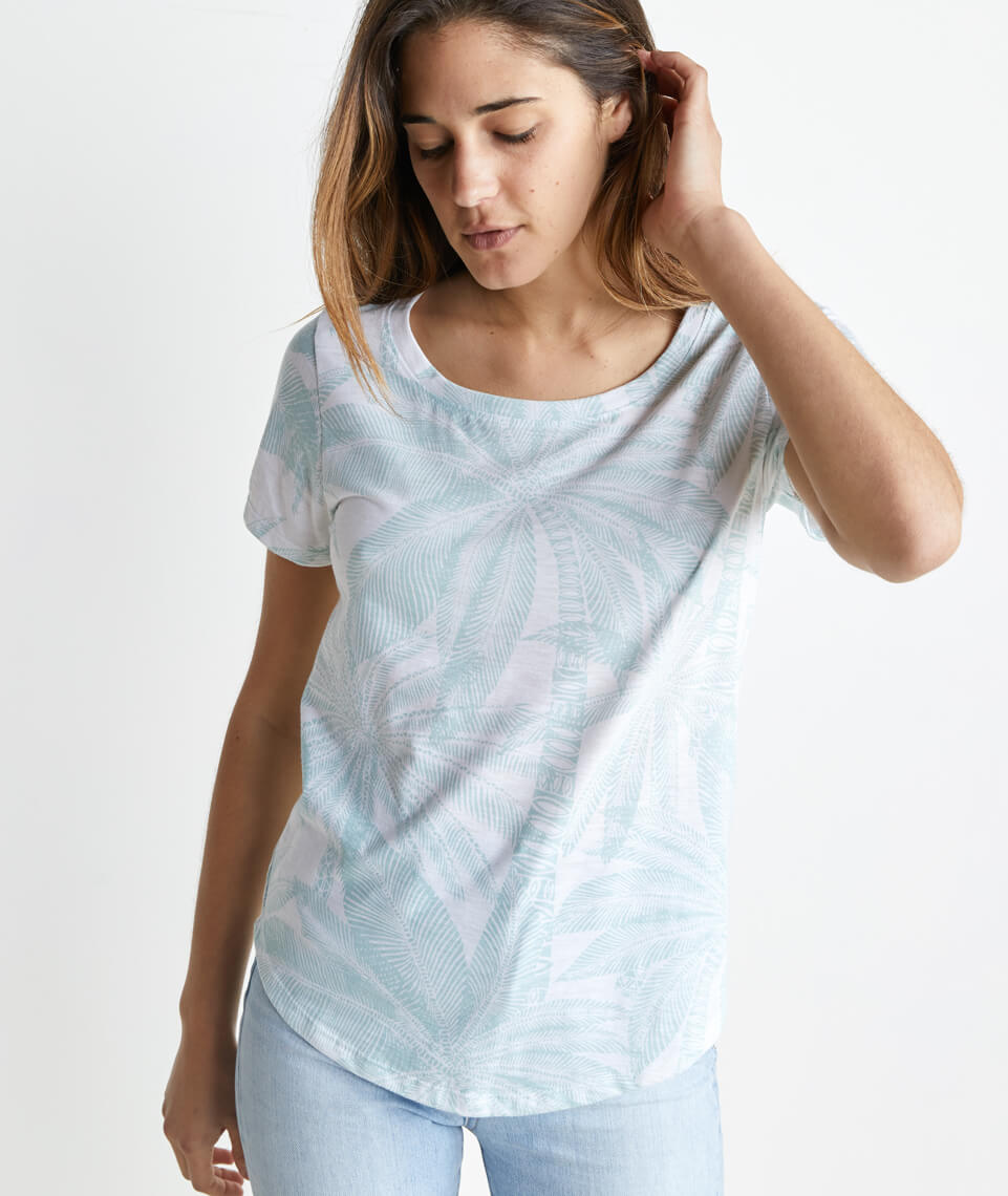 Boyfriend Tee Palm Geo Print