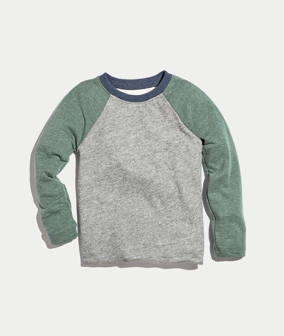 Mini Baseball Raglan Green/Grey