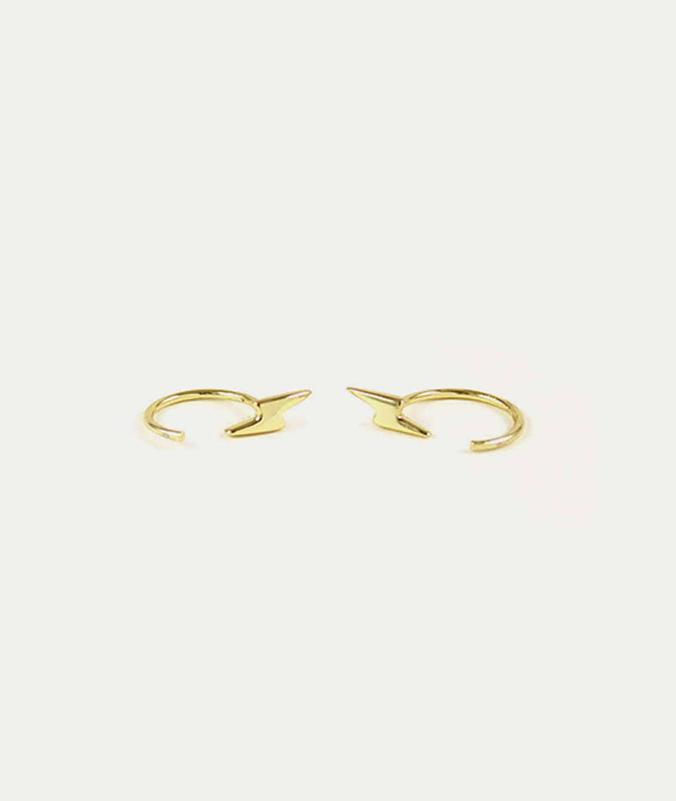 Kris Nations Tiny Lightning Stud Hoop Earrings