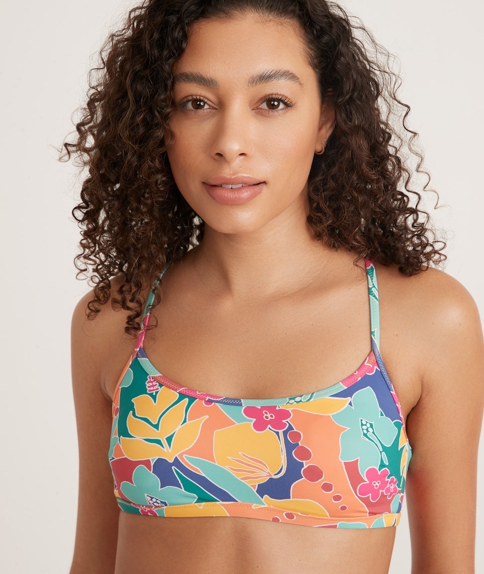 Floral Hibiscus Shirred Crop Top Bikini Swimsuit – W.T.I. Design