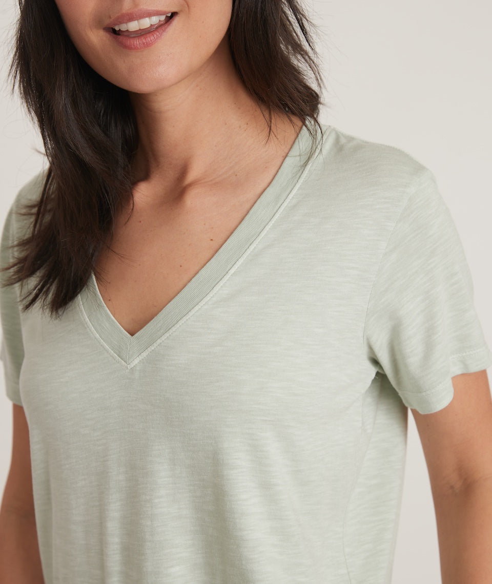 Boyfriend V-Neck Tee Smoke Green