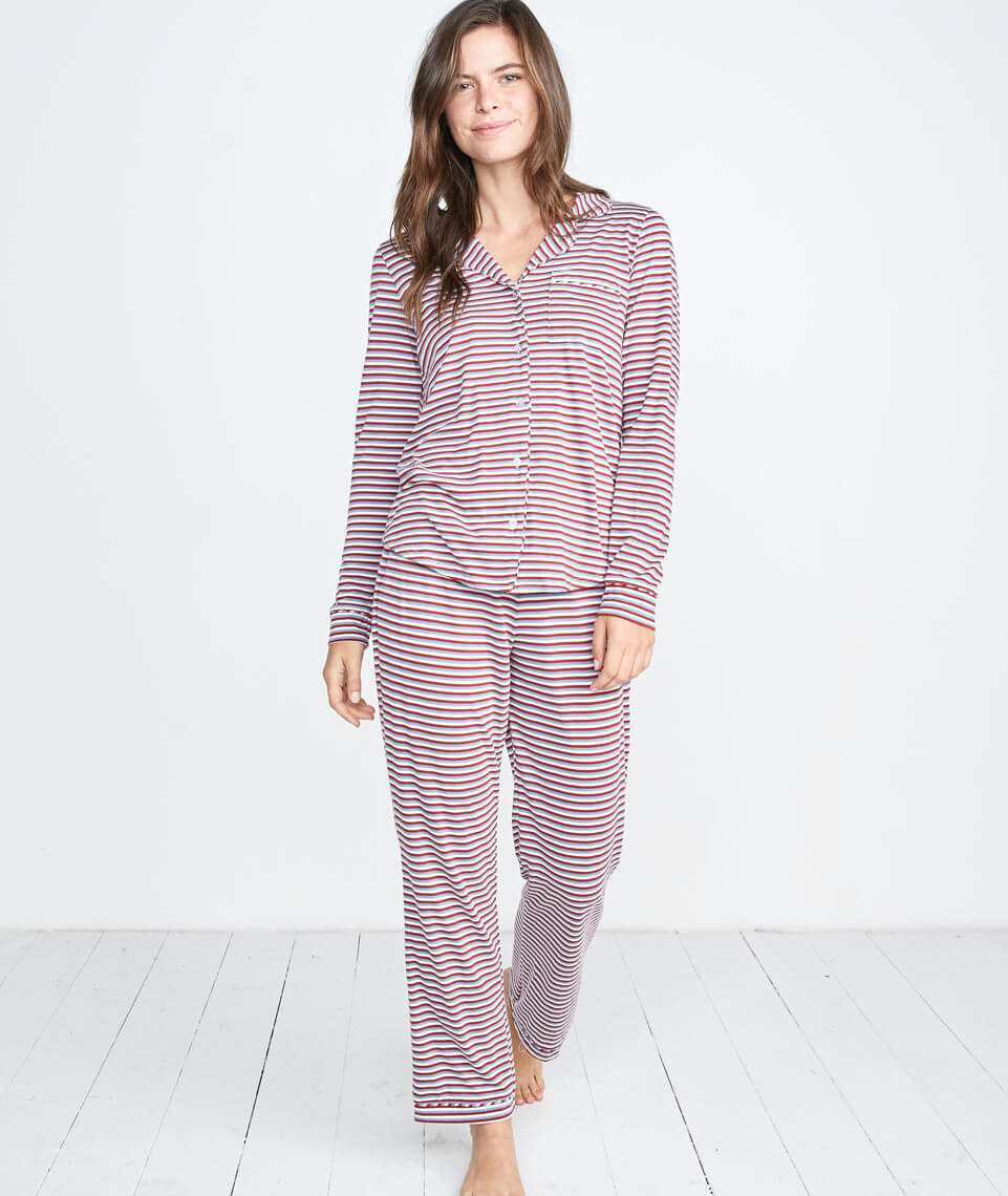 Classic PJ Top Rosewood Stripe