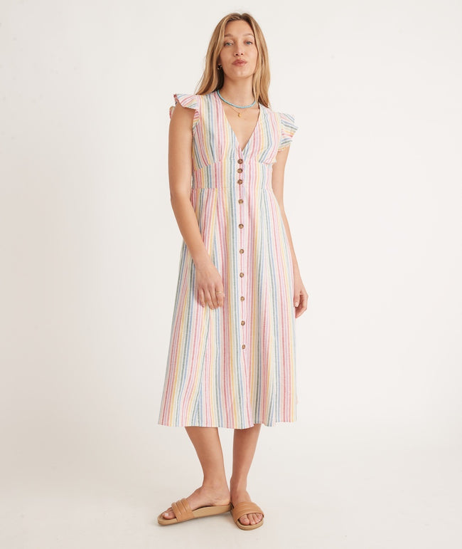 Camila Midi Dress in Multi Stripe – Marine Layer