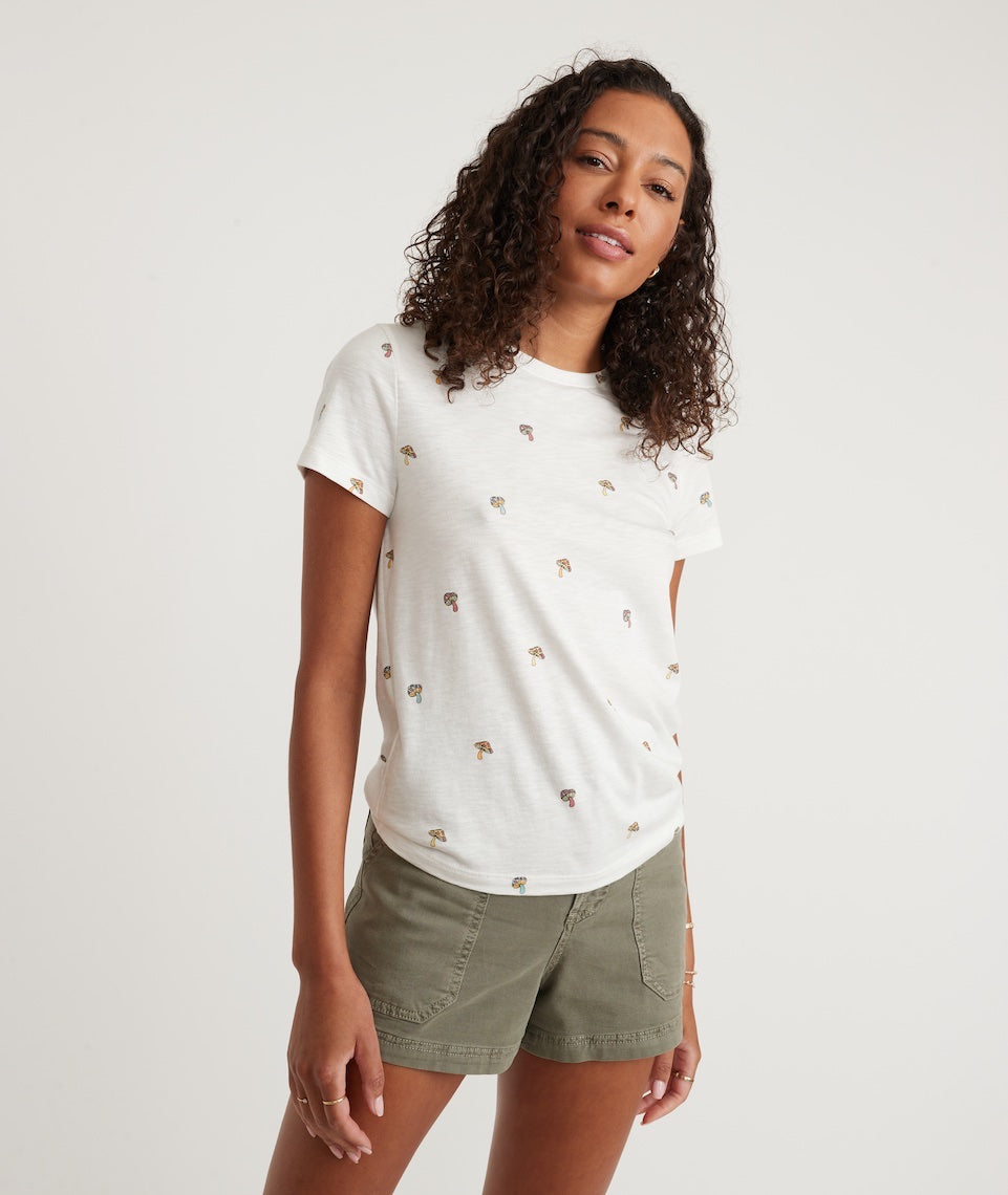 Classic Crew Tee Mushroom Print