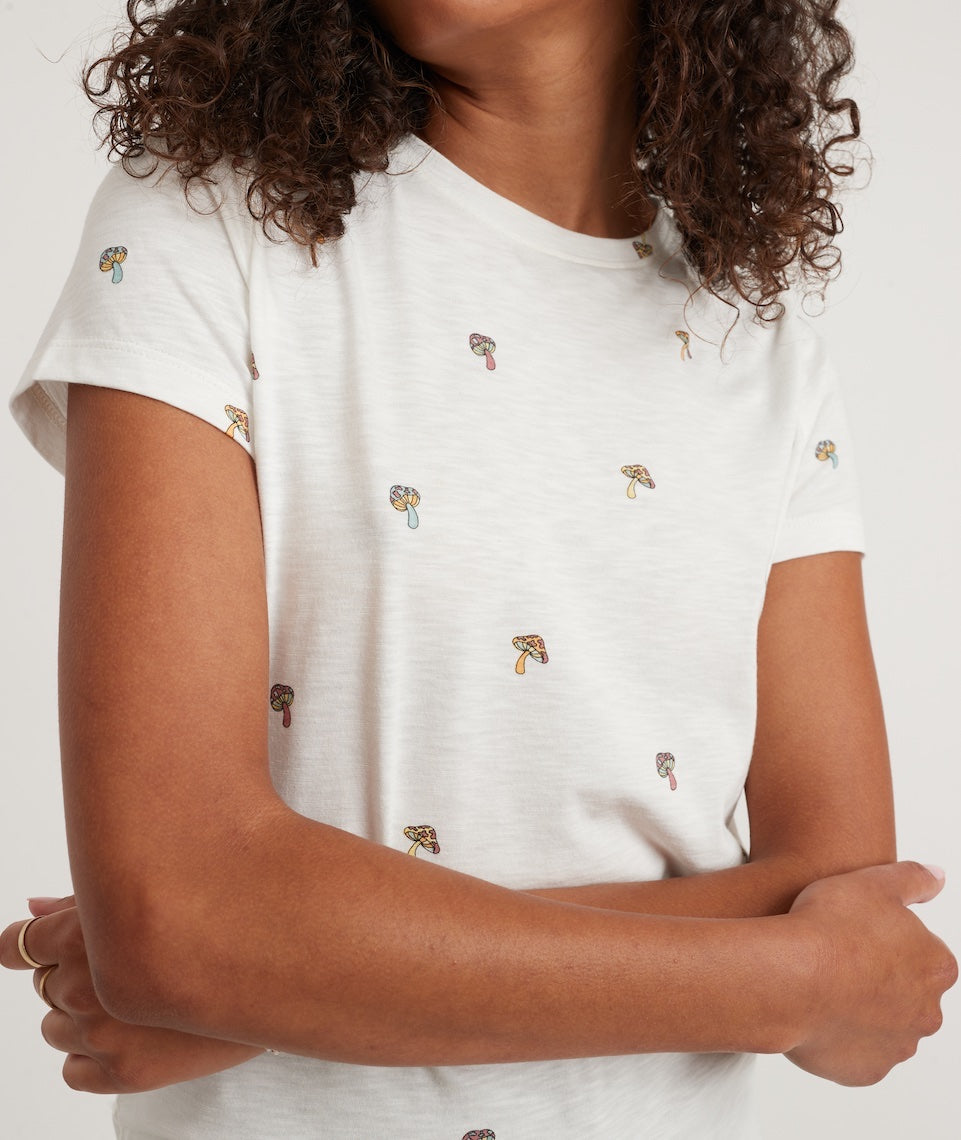 Classic Crew Tee Mushroom Print