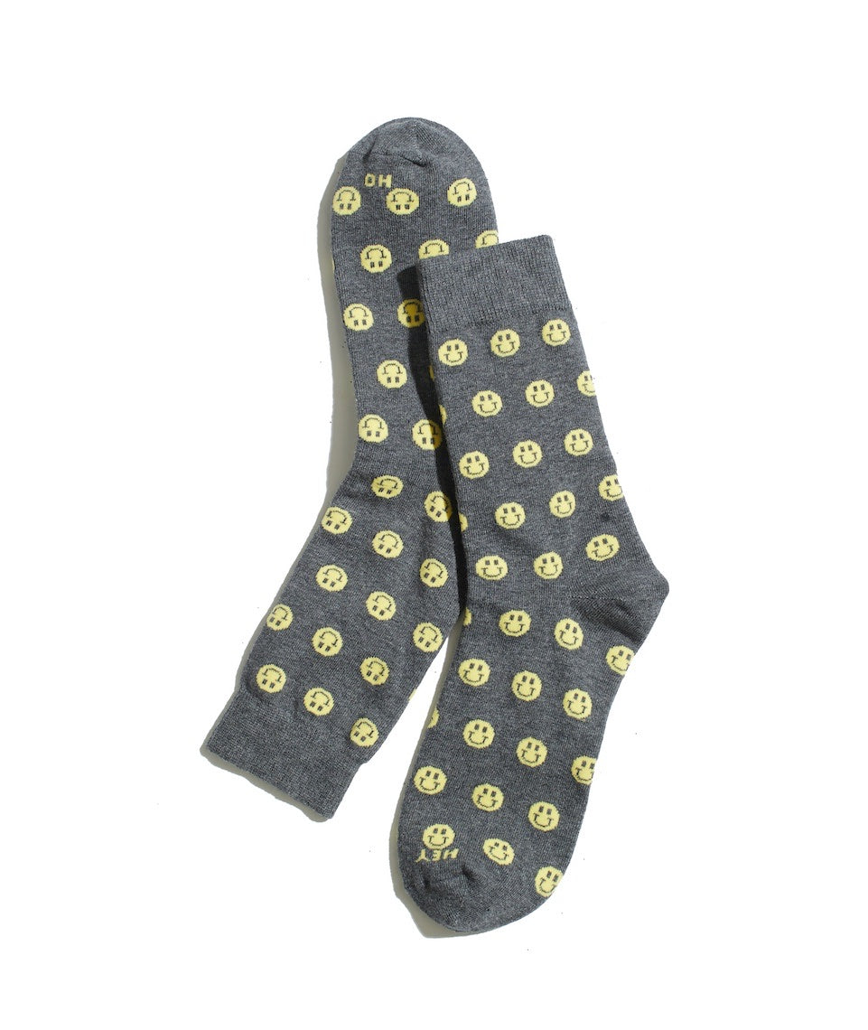 Crew Sock in Smiley Print