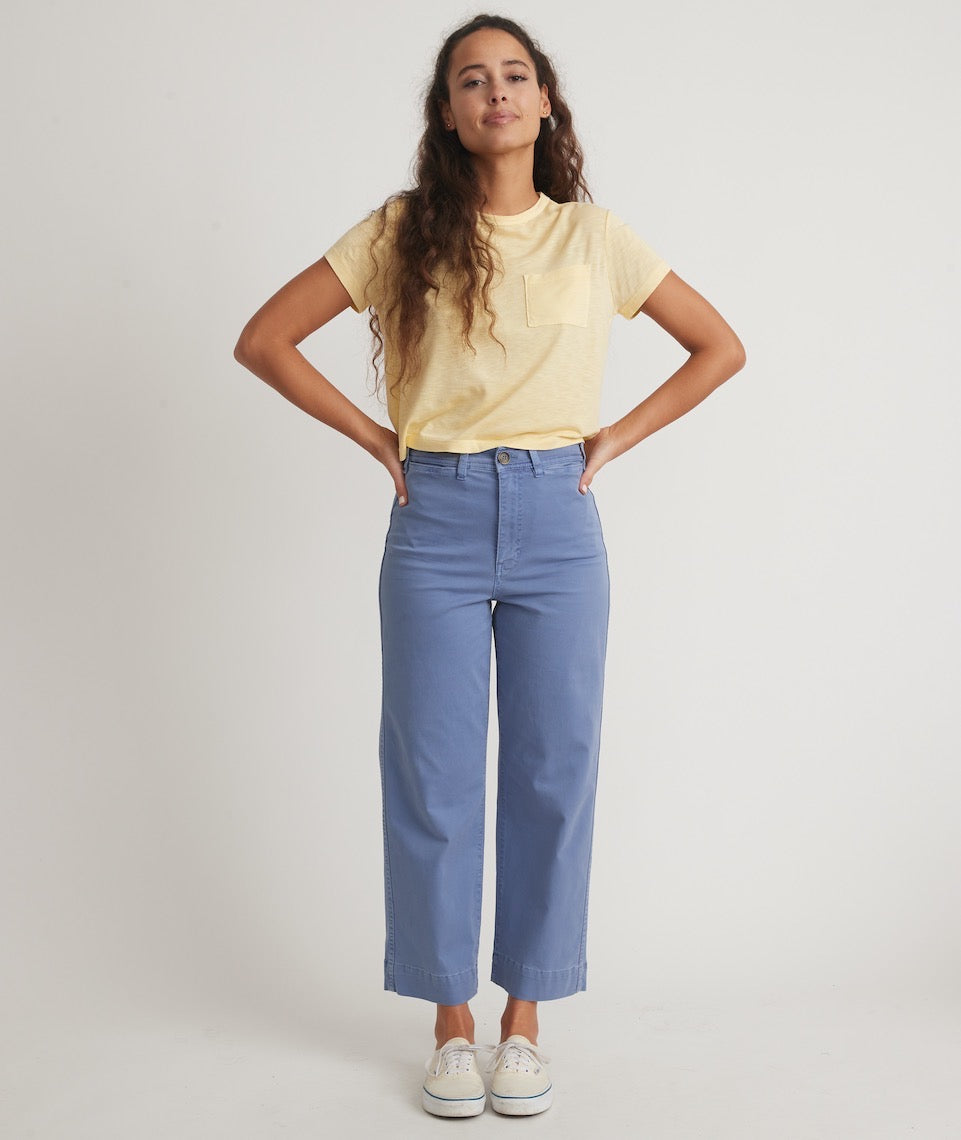 Crop Pocket Tee Pale Banana