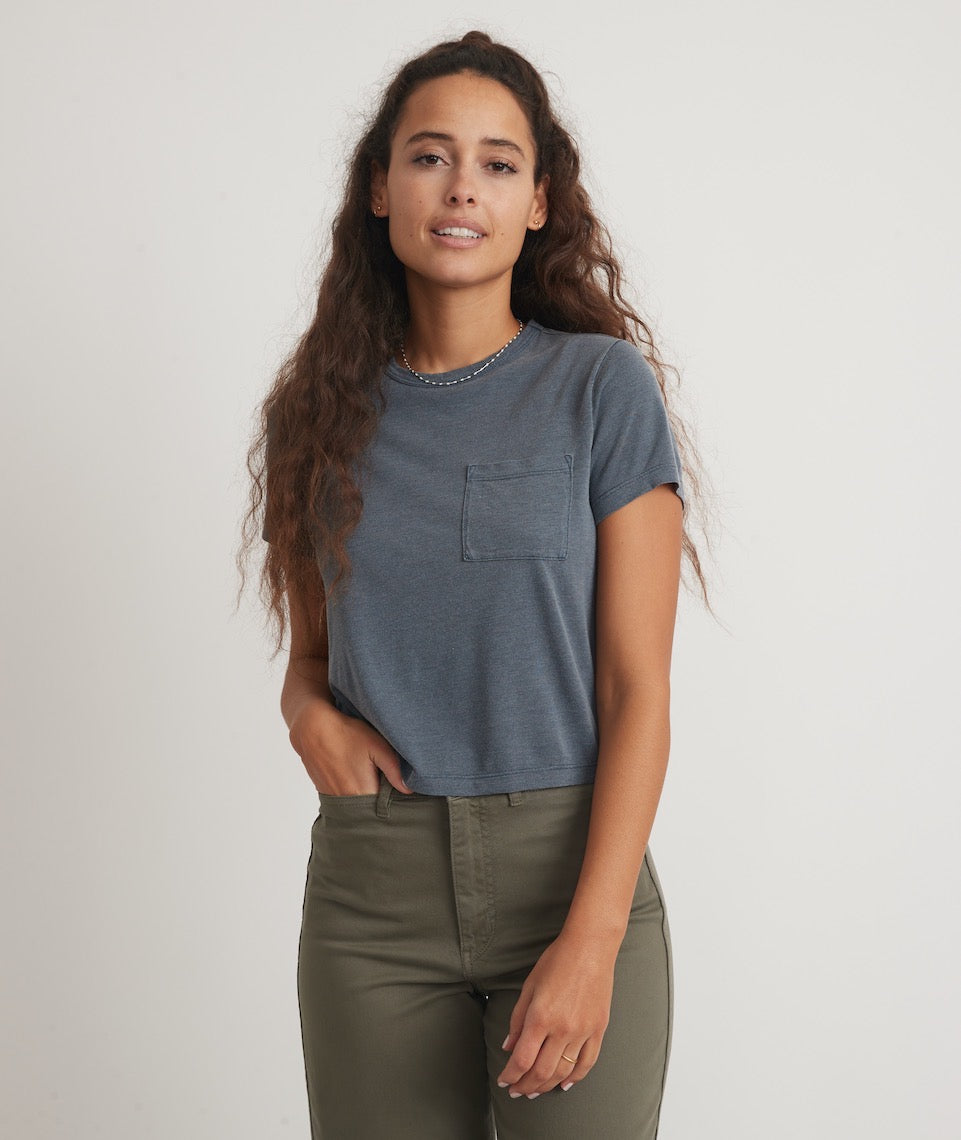 Crop Pocket Tee Parisian Night