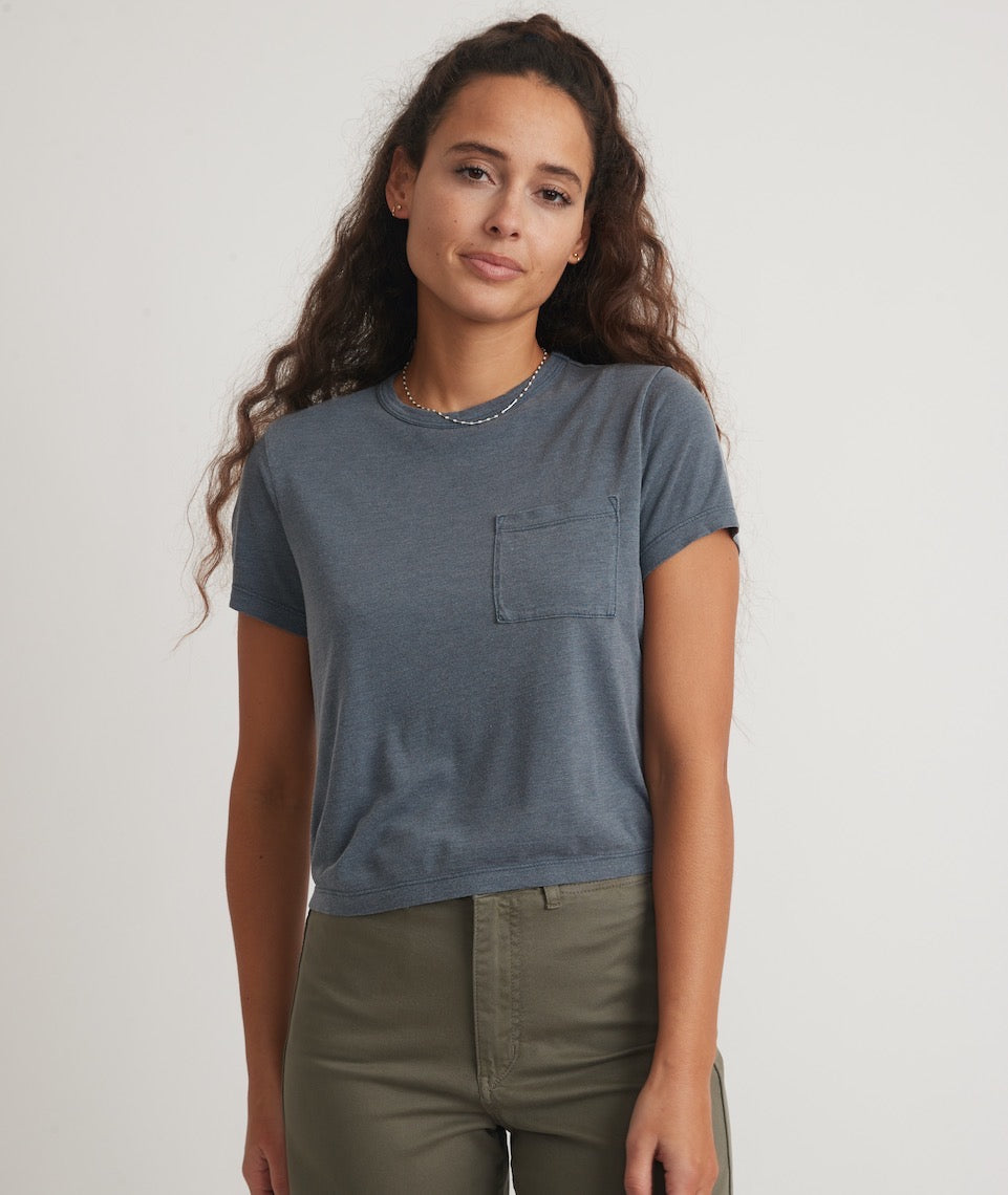 Crop Pocket Tee Parisian Night