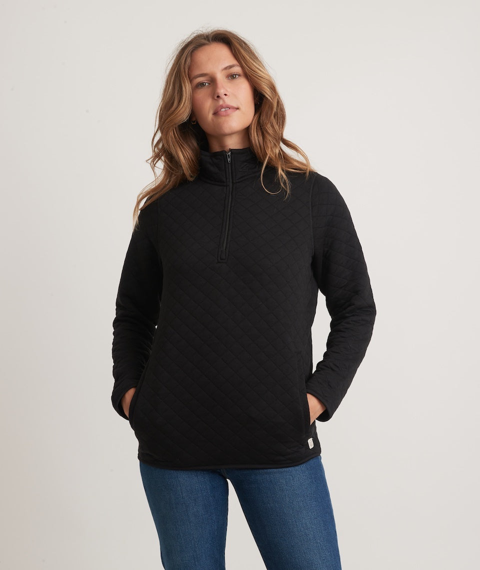 Black quarter cheap zip pullover women's