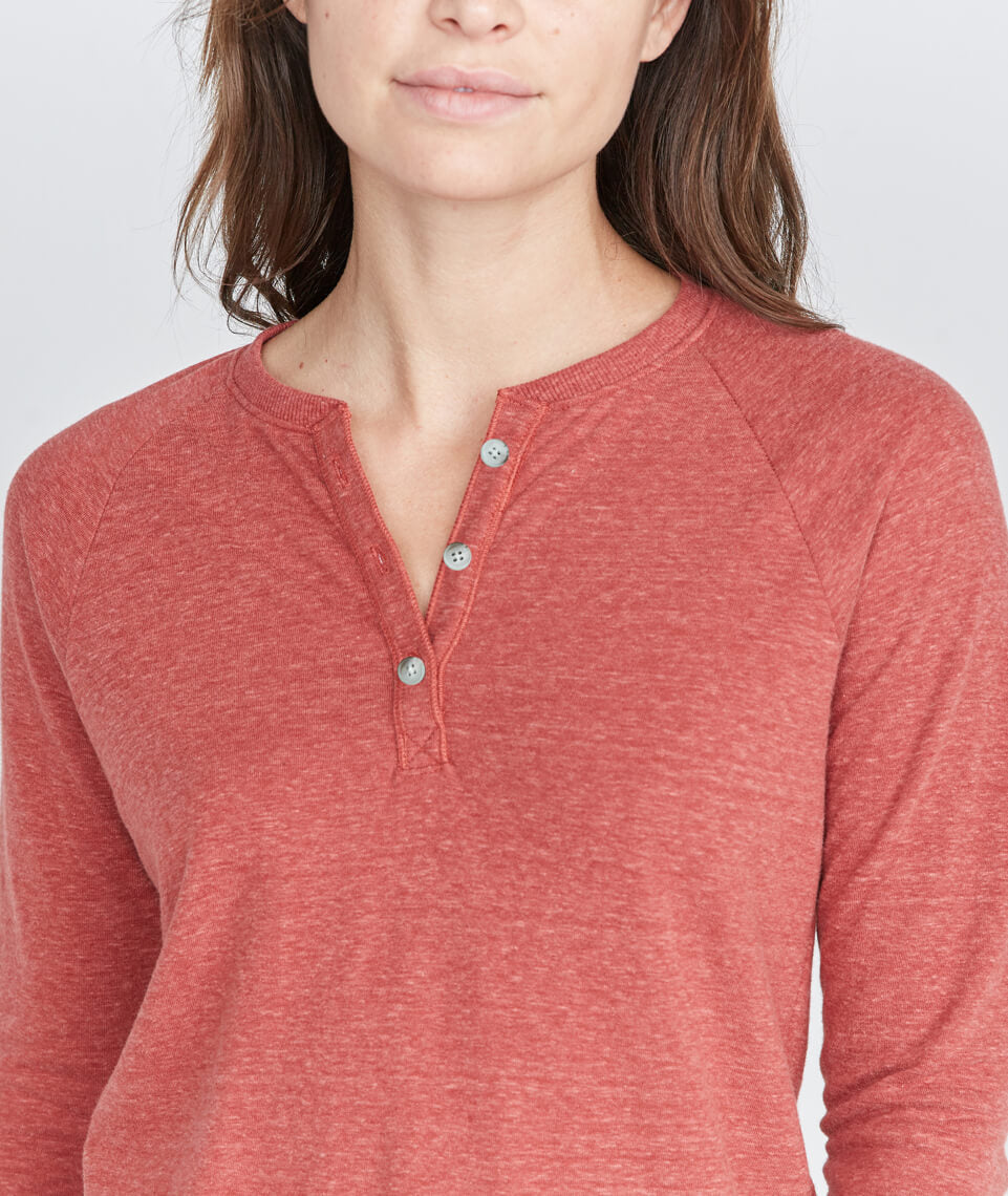 Double Knit Henley Rosewood