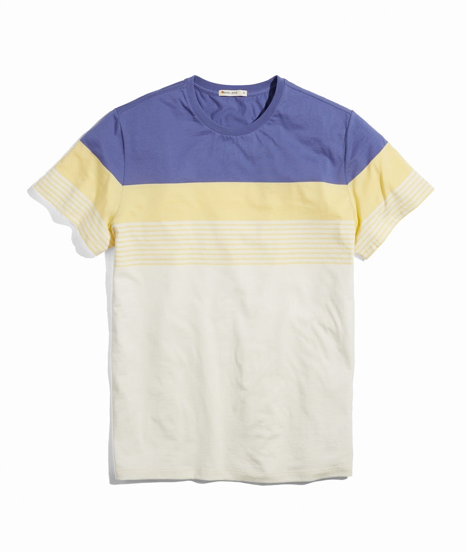 Signature Crew Tee Cobalt/Apricot