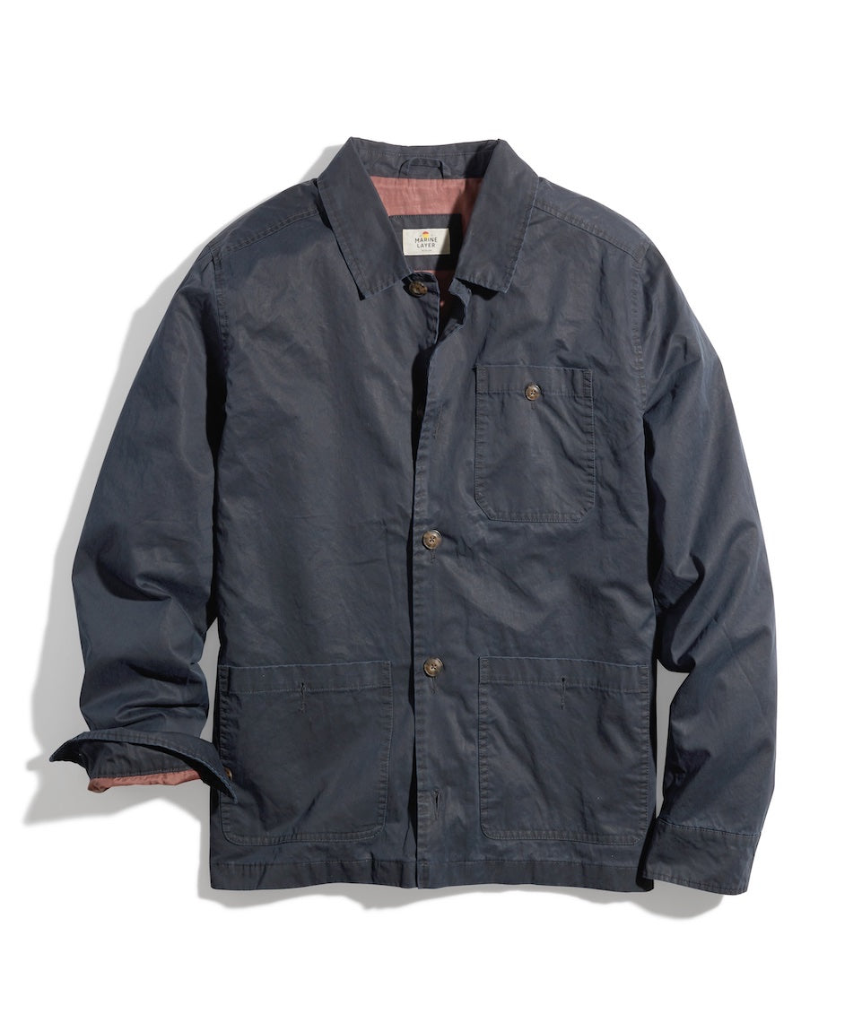 Wax Coated Canvas Chore Jacket in Moss, Work Jackets