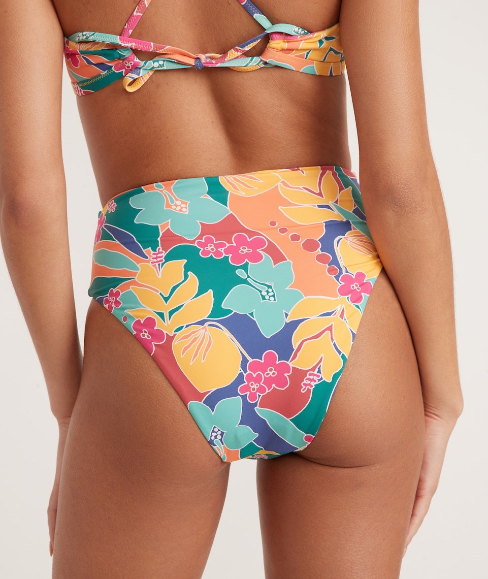 Full Cut Bikini Bottom Hibiscus Floral