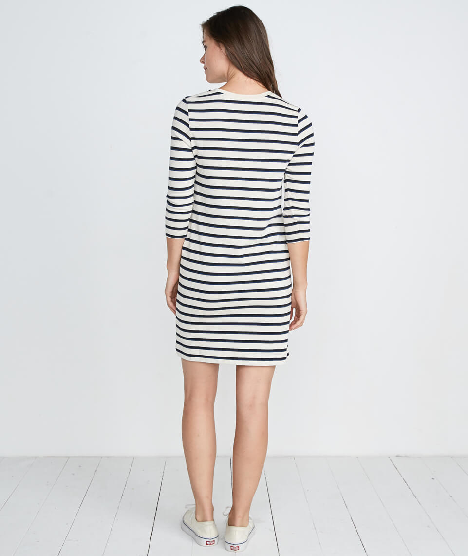 Gigi Dress White/Navy/Black