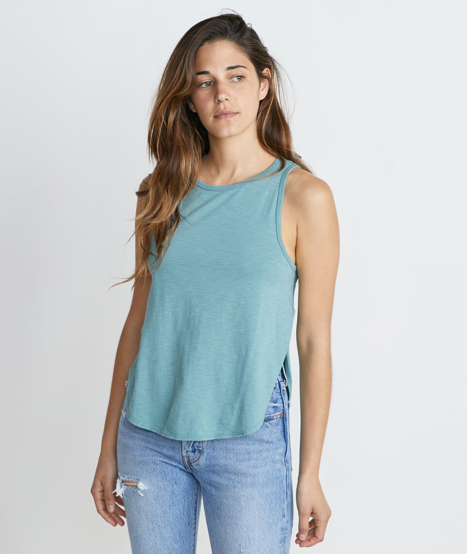 Side Tulip Tank Surf Green