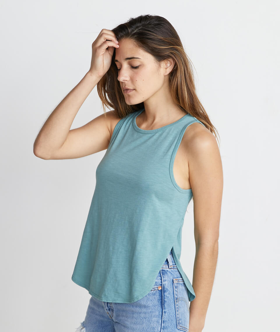 Side Tulip Tank Surf Green