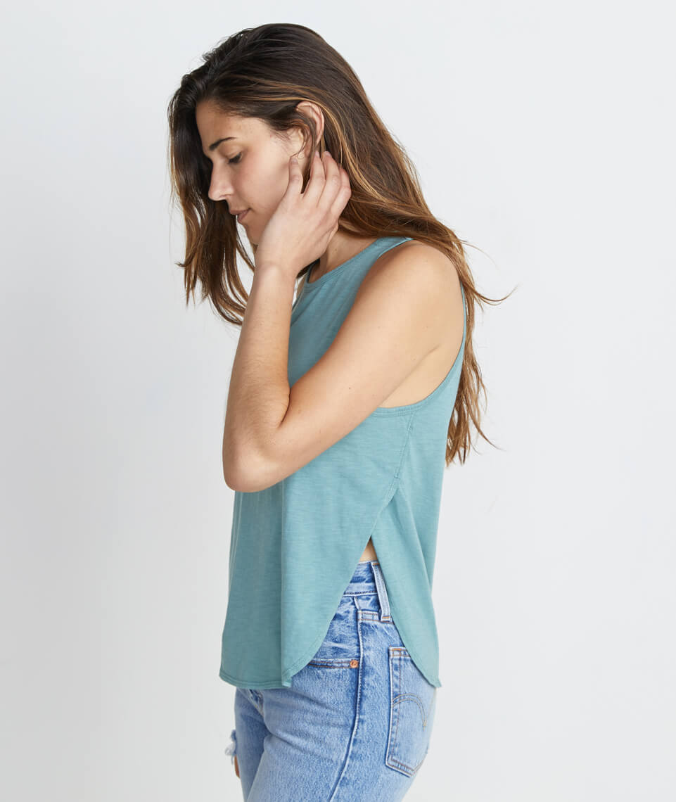 Side Tulip Tank Surf Green