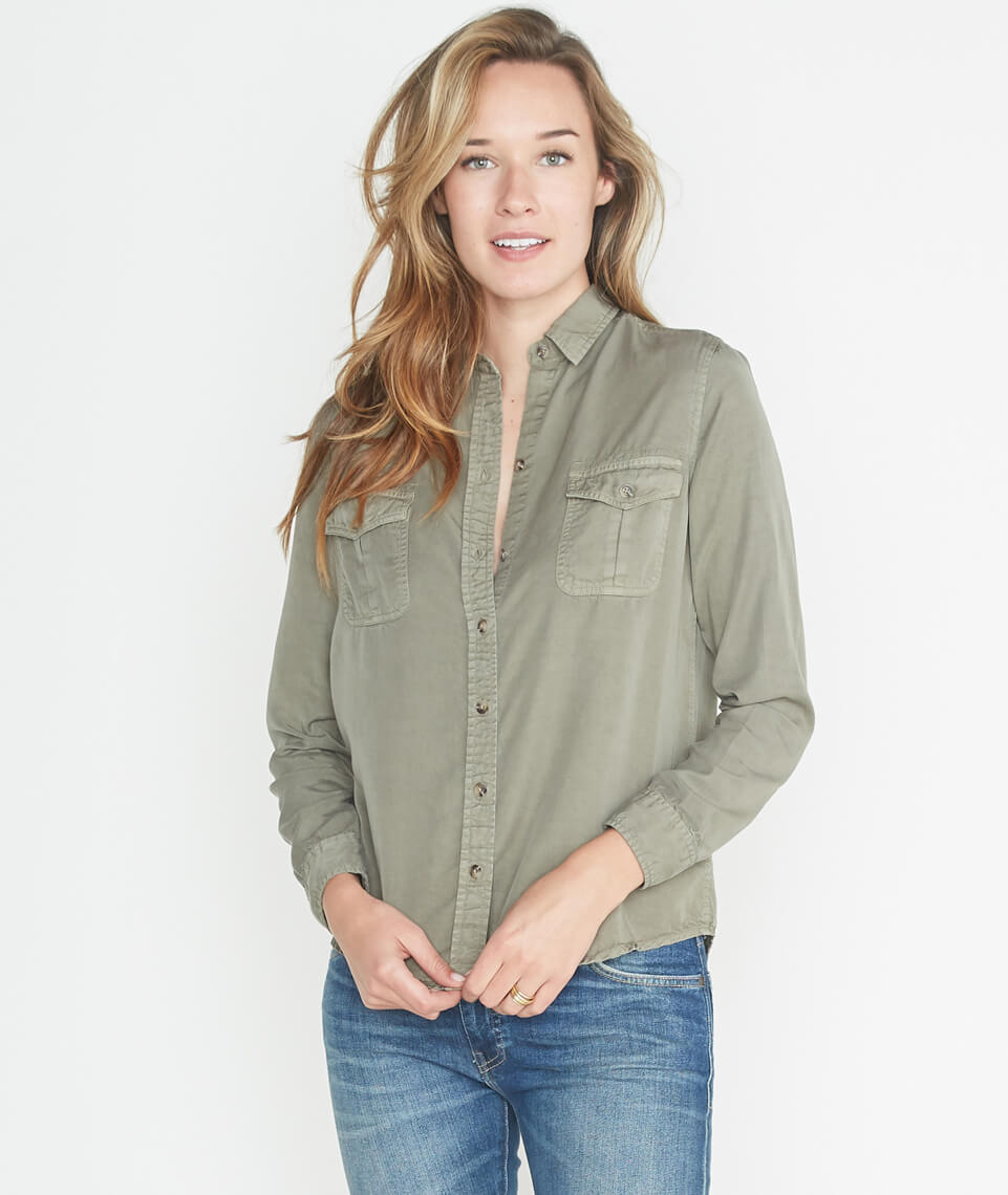 Hadley Button Down Worn Olive