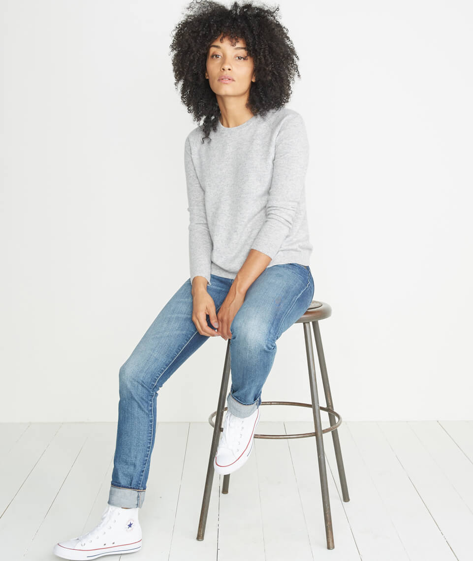 Harlow Cashmere Swing Crewneck Sweater