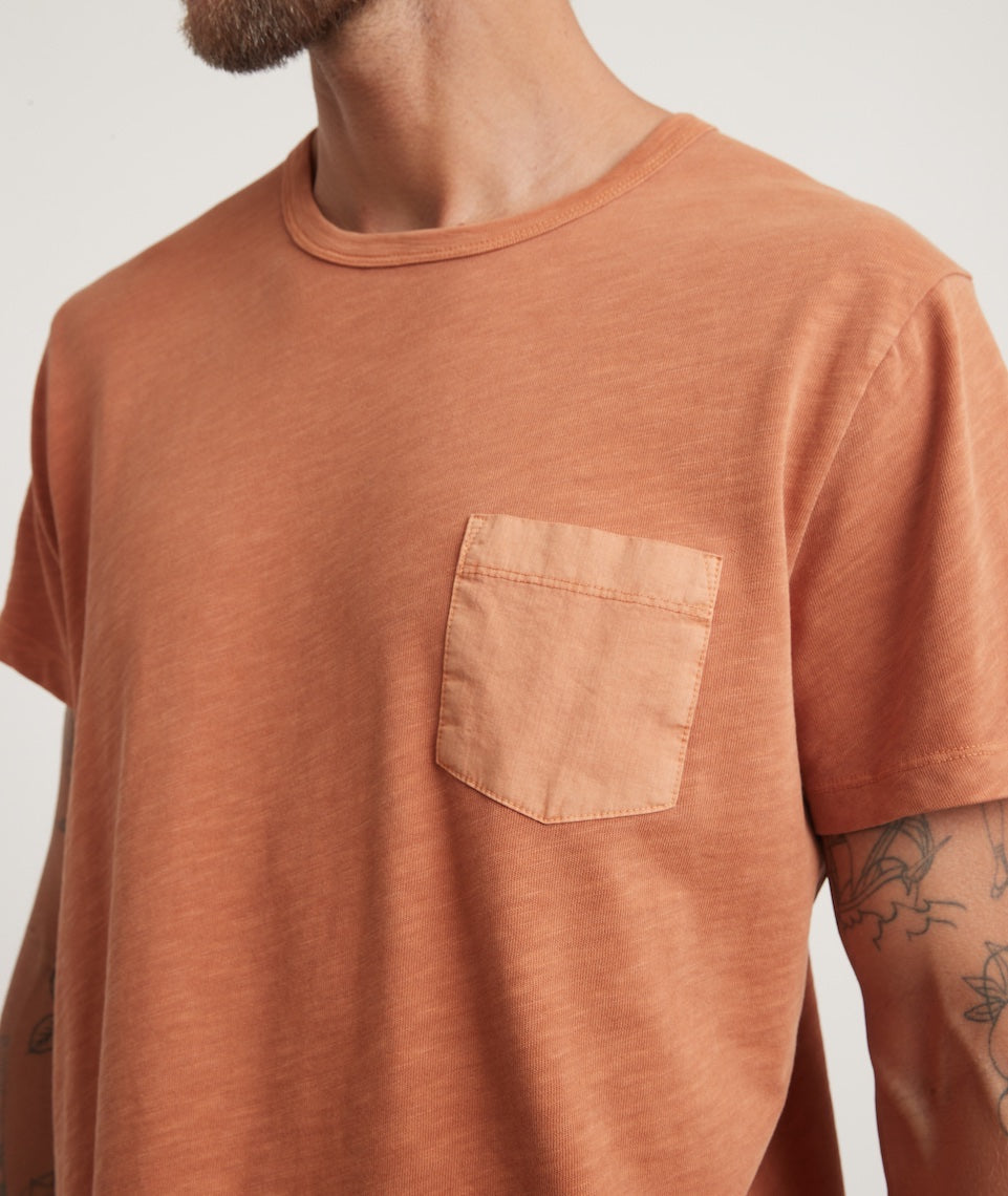 Vintage Heavy Slub Pocket Tee Amber Brown