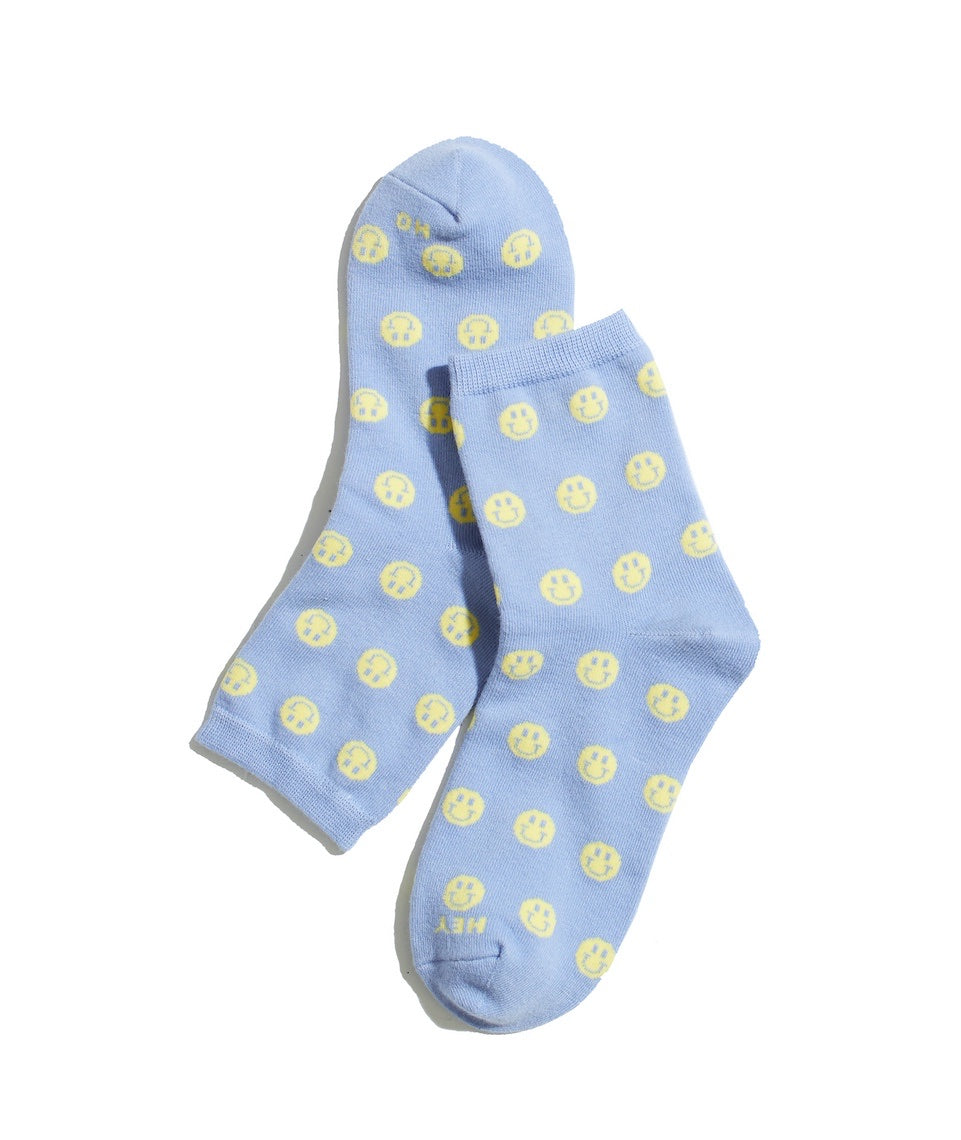 Hi-Ankle Sock in Smiley Print