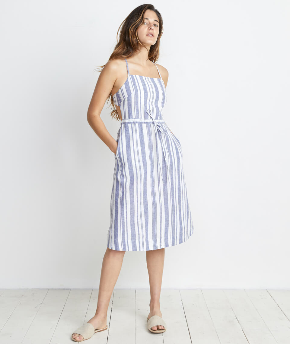 Lily Dress Blue/White Stripe